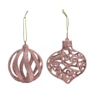 GIOCOPLAST NATALE - ADDOBBO 3D GLITTER ROSE GOLD 8CM, FORME ASS.