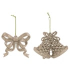 GIOCOPLAST NATALE - ADDOBBO 2D GLITTER CHAMPAGNE 8CM, SOGG. ASS.