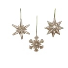 GIOCOPLAST NATALE - ADDOBBO GLITTER CHAMPAGNE 10CM, MOD. ASS.