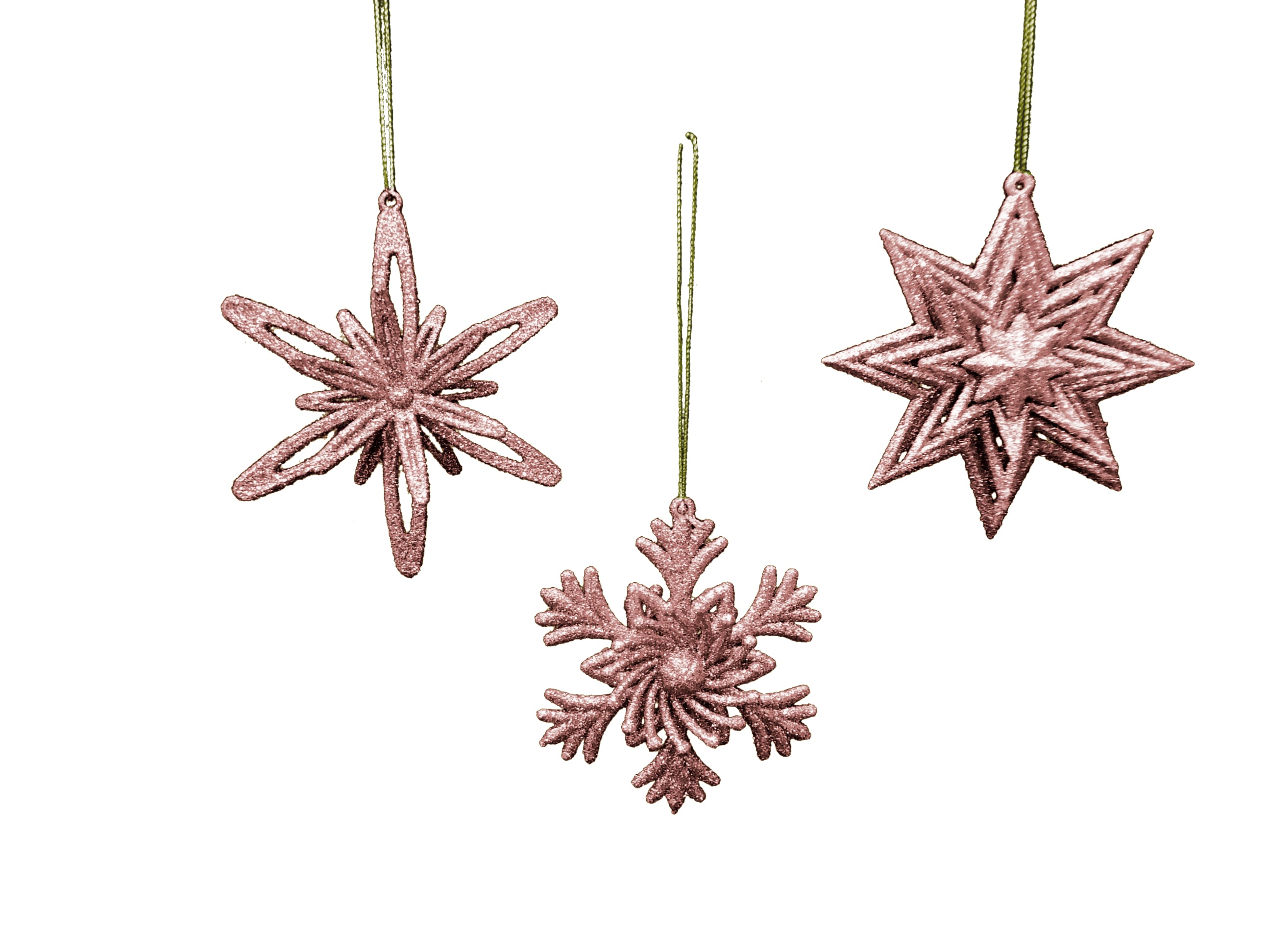 GIOCOPLAST NATALE - ADDOBBO GLITTER ROSE GOLD 10CM, MOD. ASS.