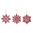 GIOCOPLAST NATALE - FIOCCO GLITTER ROSSO 10 CM, MOD. ASS.