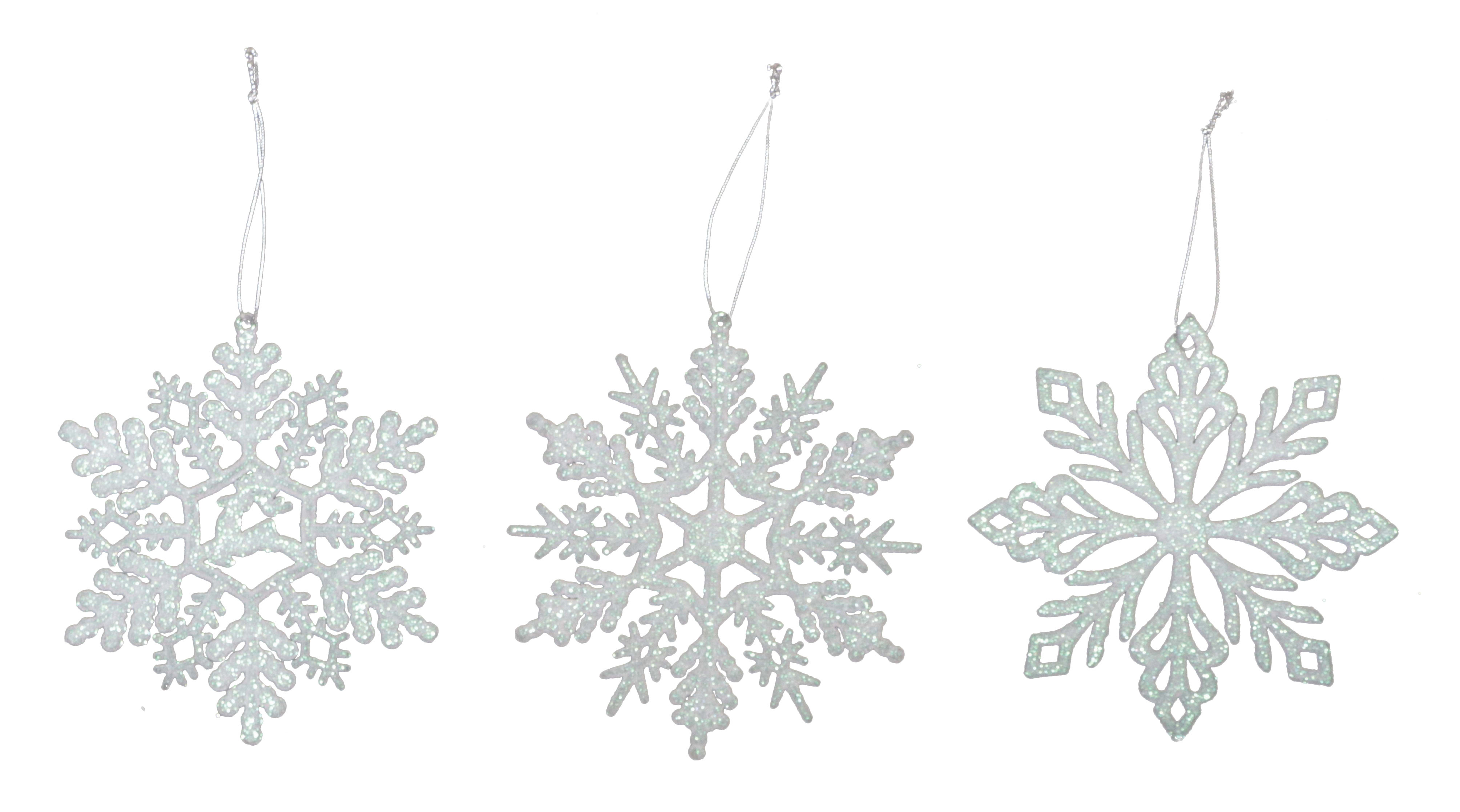 GIOCOPLAST NATALE - FIOCCO GLITTER BIANCO 10 CM, MOD. ASS.