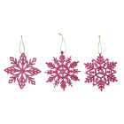 GIOCOPLAST NATALE - FIOCCO GLITTER MAGENTA 10 CM, MOD. ASS.