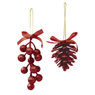 GIOCOPLAST NATALE - PIGNA/BACCHE GLITTER ROSSO 6/13 CM