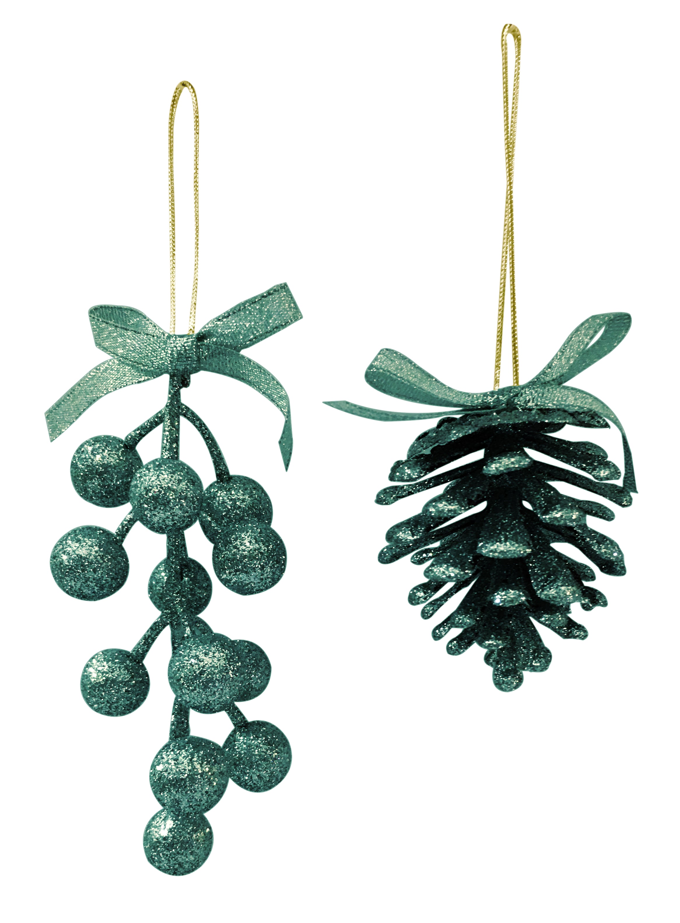 GIOCOPLAST NATALE - PIGNA/BACCHE GLITTER SMERALDO 6/13 CM