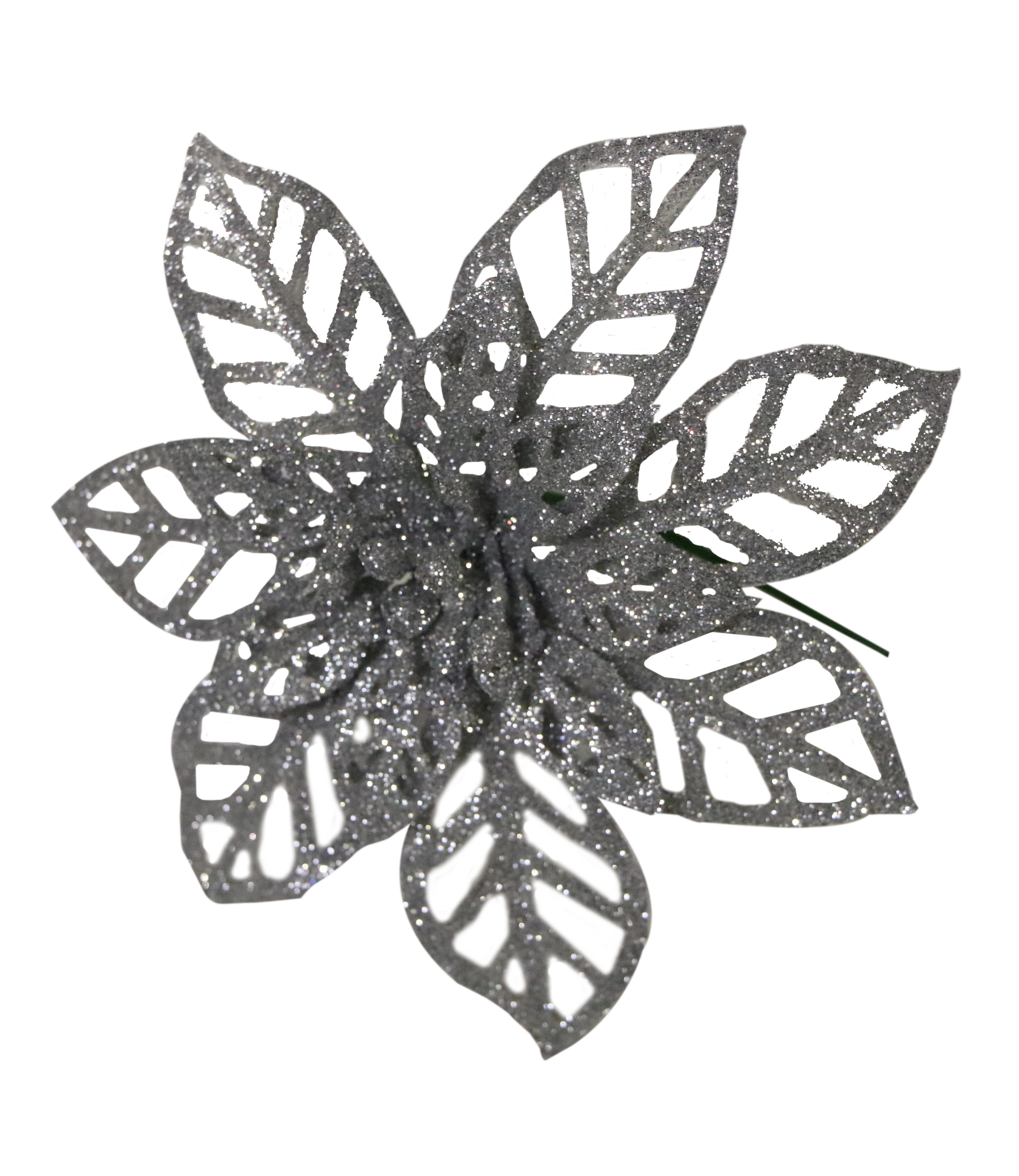 GIOCOPLAST NATALE - PICK GLITTER STELLA DI NATALE ARGENTO 16 CM