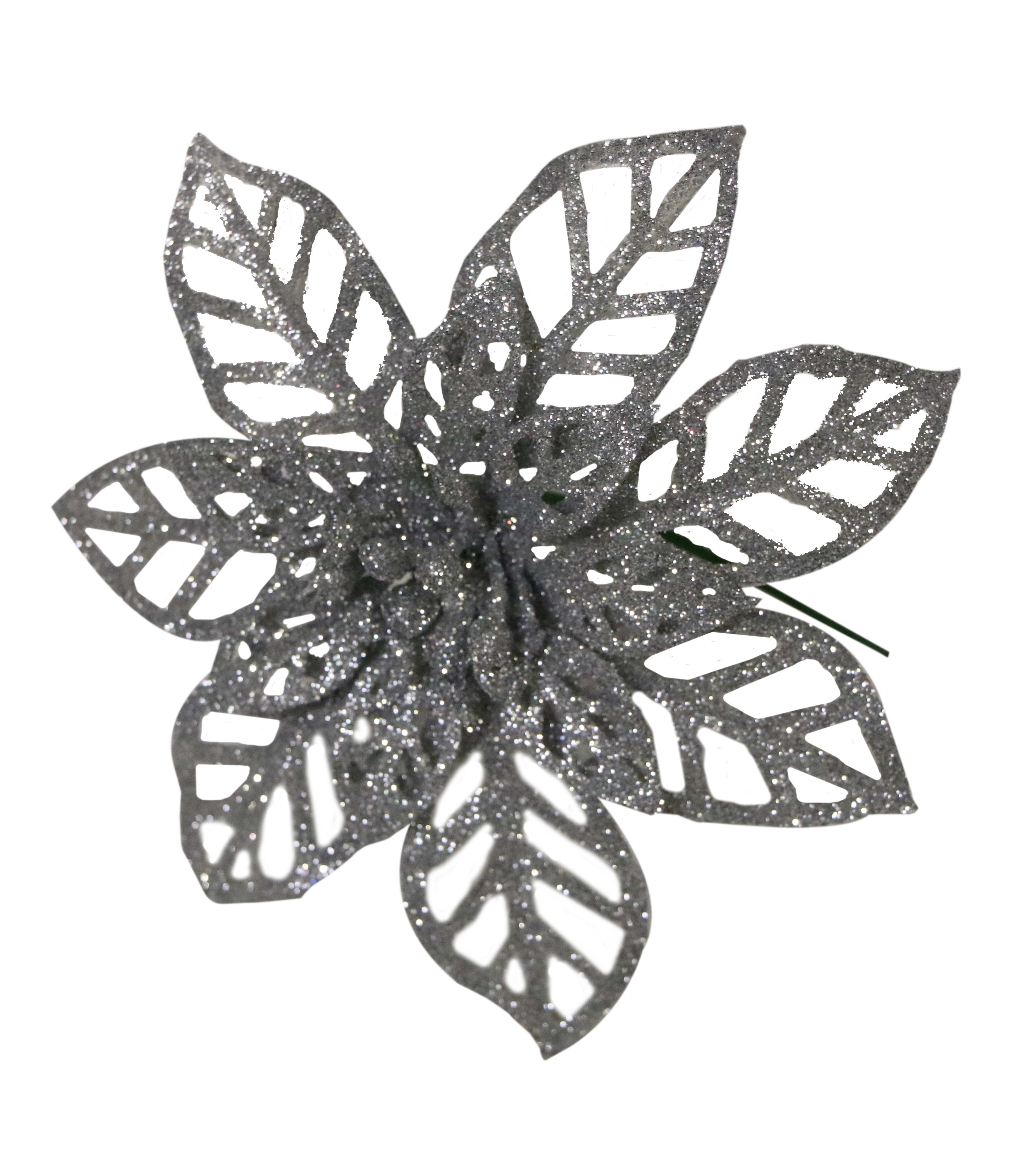 GIOCOPLAST NATALE - PICK GLITTER STELLA DI NATALE ARGENTO 16 CM