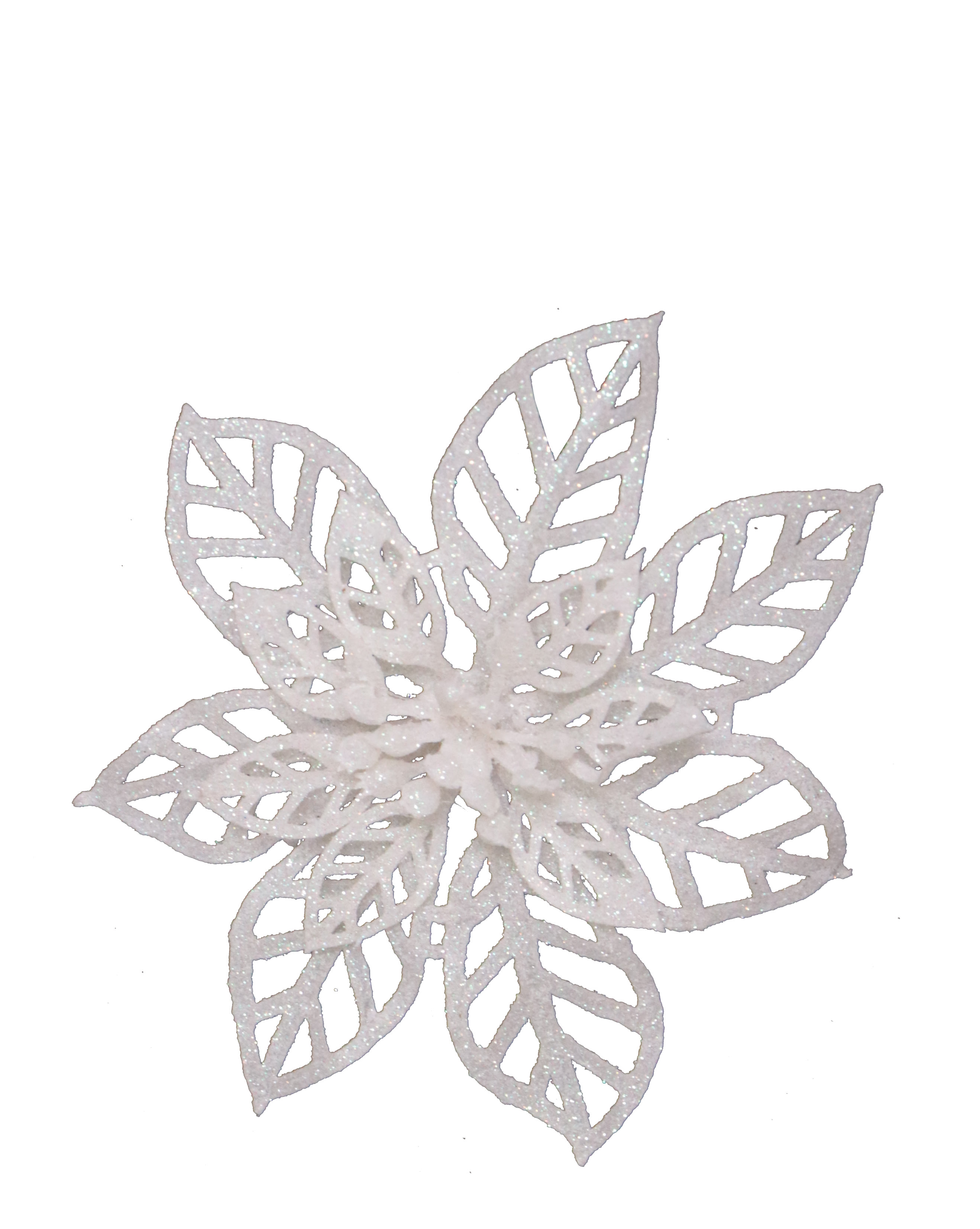 GIOCOPLAST NATALE - PICK GLITTER STELLA DI NATALE BIANCA 16 CM