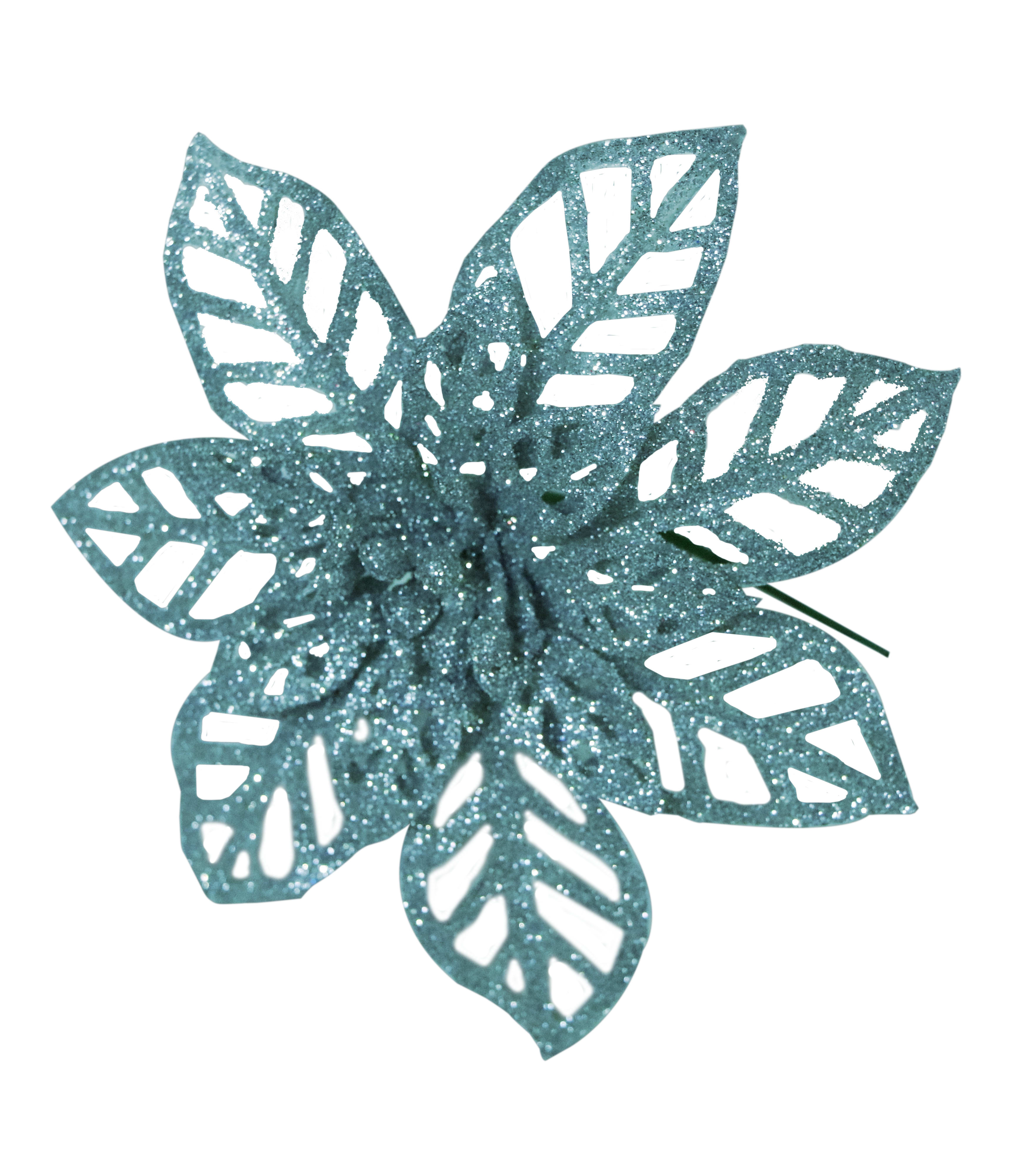 GIOCOPLAST NATALE - PICK GLITTER STELLA DI NATALE ICE BLUE 16 CM