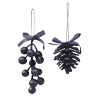 GIOCOPLAST NATALE - PIGNA/BACCHE GLITTER TITANIUM 6/13 CM