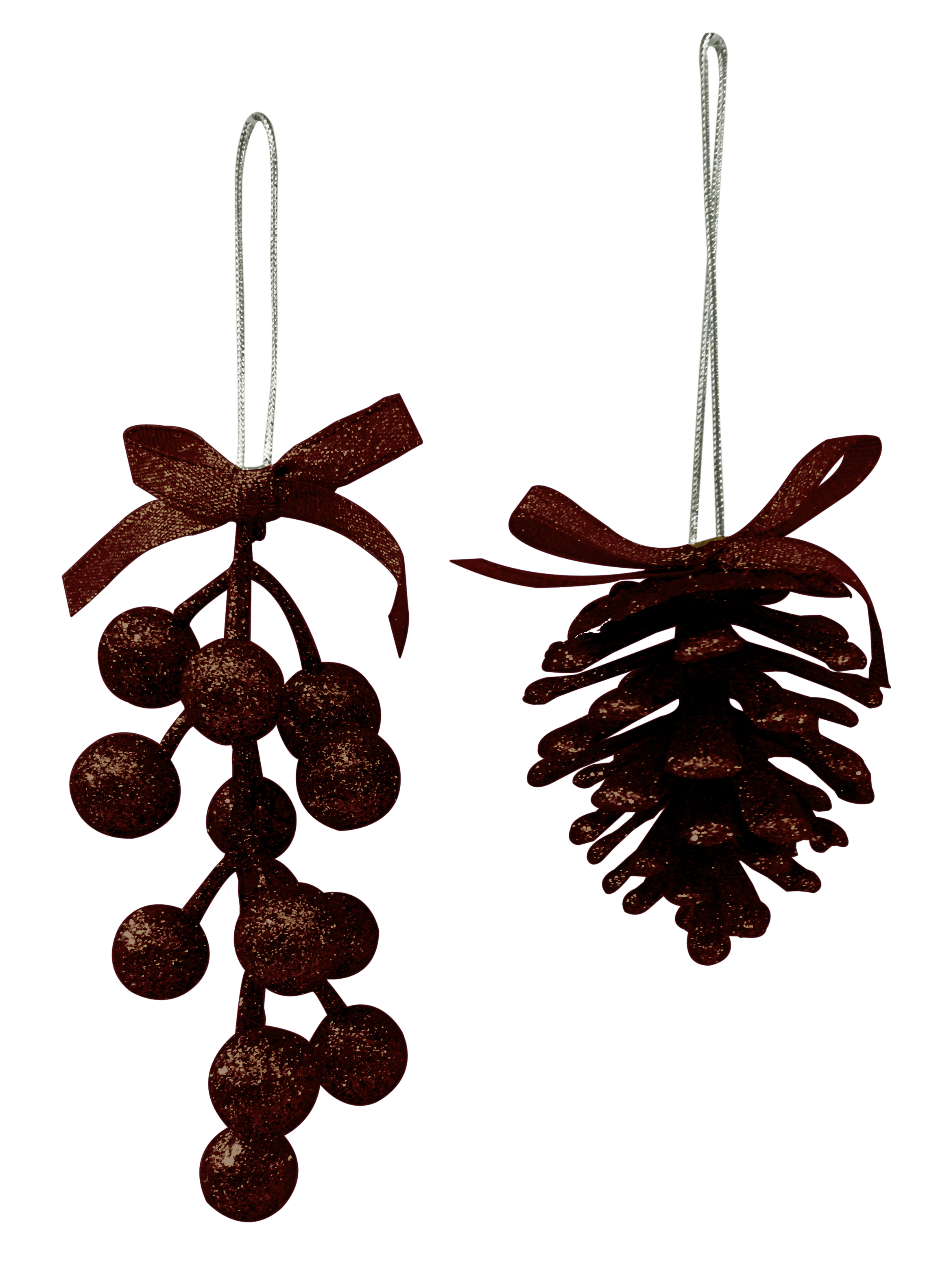 GIOCOPLAST NATALE - PIGNA/BACCHE GLITTER COFFEE 6/13 CM