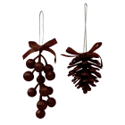 GIOCOPLAST NATALE - PIGNA/BACCHE GLITTER COFFEE 6/13 CM