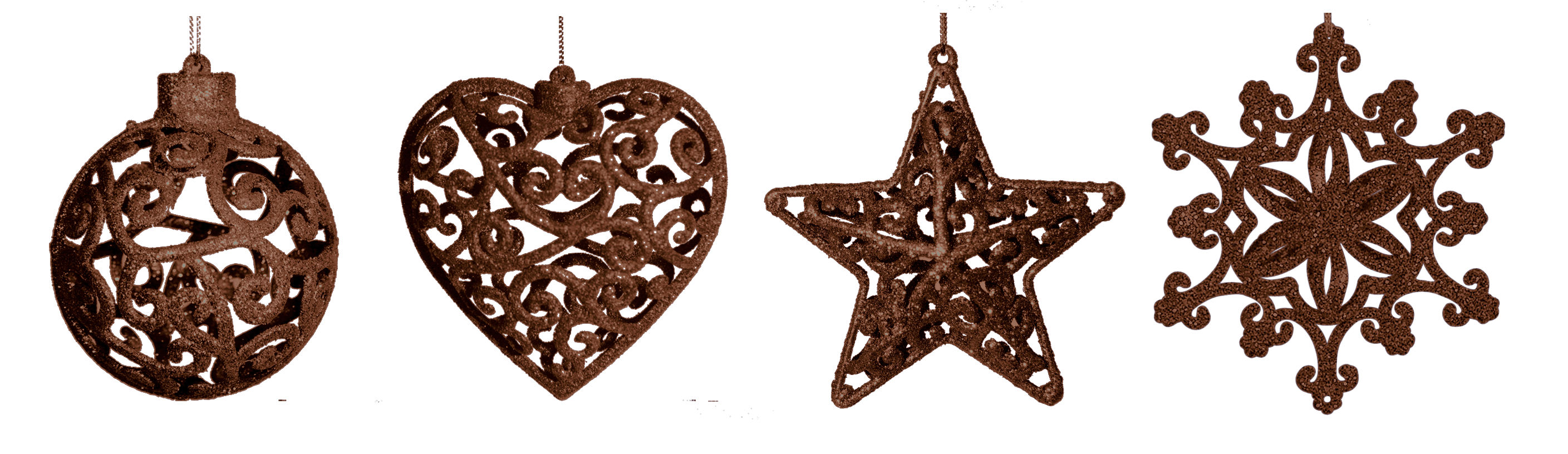 GIOCOPLAST NATALE - ADDOBBO GLITTER COFFEE 3D CM.10-12, FORME ASS.