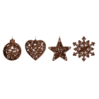 GIOCOPLAST NATALE - ADDOBBO GLITTER COFFEE 3D CM.10-12, FORME ASS.