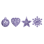 GIOCOPLAST NATALE - ADDOBBO GLITTER PURPLE 3D CM.10-12, FORME ASS.