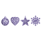 GIOCOPLAST NATALE - ADDOBBO GLITTER PURPLE 3D CM.10-12, FORME ASS.