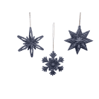 GIOCOPLAST NATALE - ADDOBBO GLITTER TITANIUM, 3 ASS 10 CM