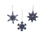 GIOCOPLAST NATALE - ADDOBBO GLITTER TITANIUM, 3 ASS 10 CM