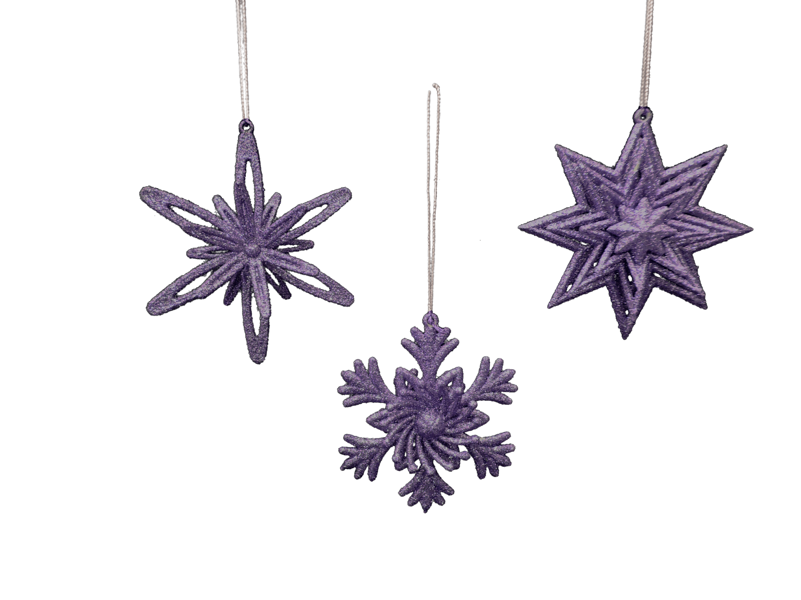 GIOCOPLAST NATALE - ADDOBBO GLITTER PURPLE, 3 ASS 10 CM