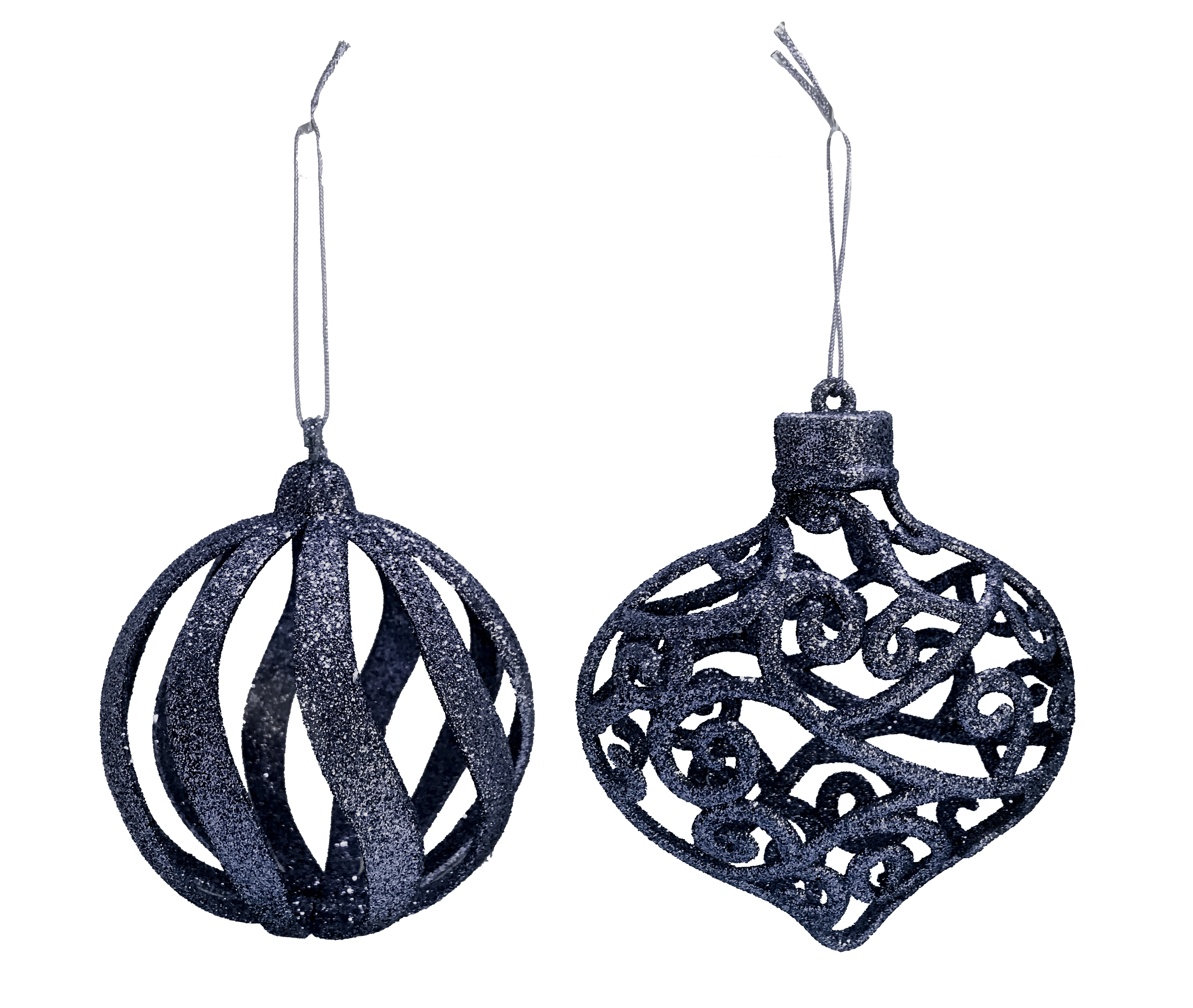 GIOCOPLAST NATALE - ADDOBBO 3D GLITTER TITANIUM 8CM, FORME ASS.