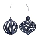 GIOCOPLAST NATALE - ADDOBBO 3D GLITTER TITANIUM 8CM, FORME ASS.