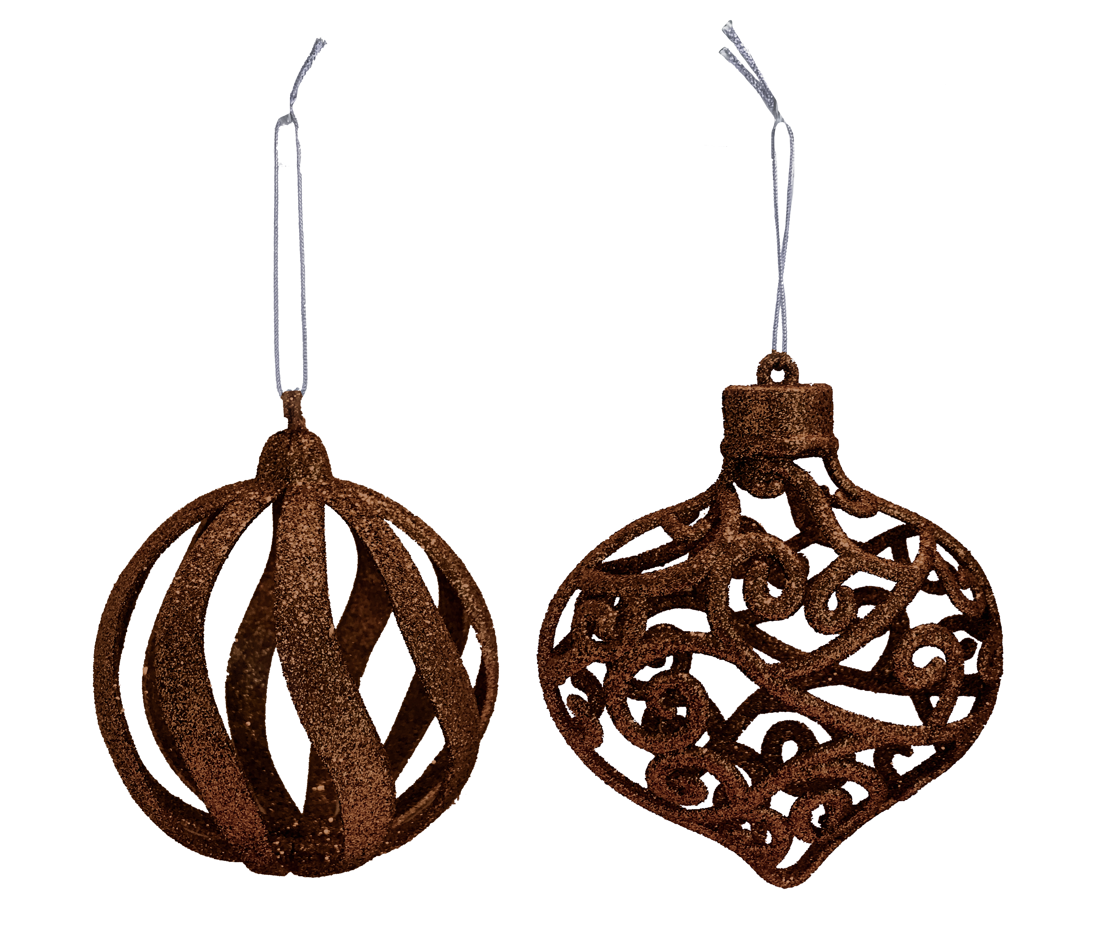 GIOCOPLAST NATALE - ADDOBBO 3D GLITTER COFFEE 8CM, FORME ASS.