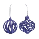 GIOCOPLAST NATALE - ADDOBBO 3D GLITTER PURPLE 8CM, FORME ASS.