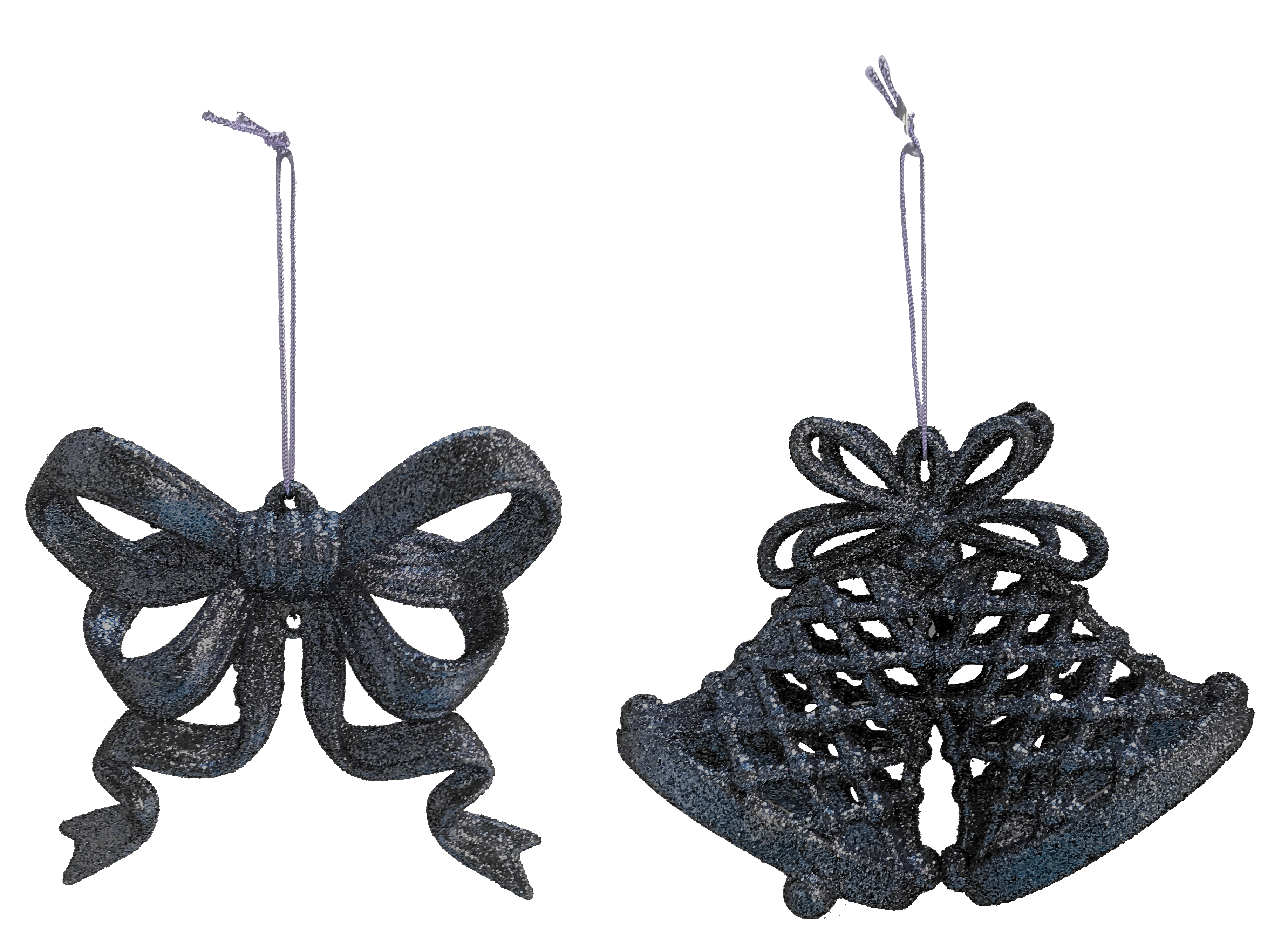 GIOCOPLAST NATALE - ADDOBBO 2D GLITTER TITANIUM 8CM, SOGG. ASS.