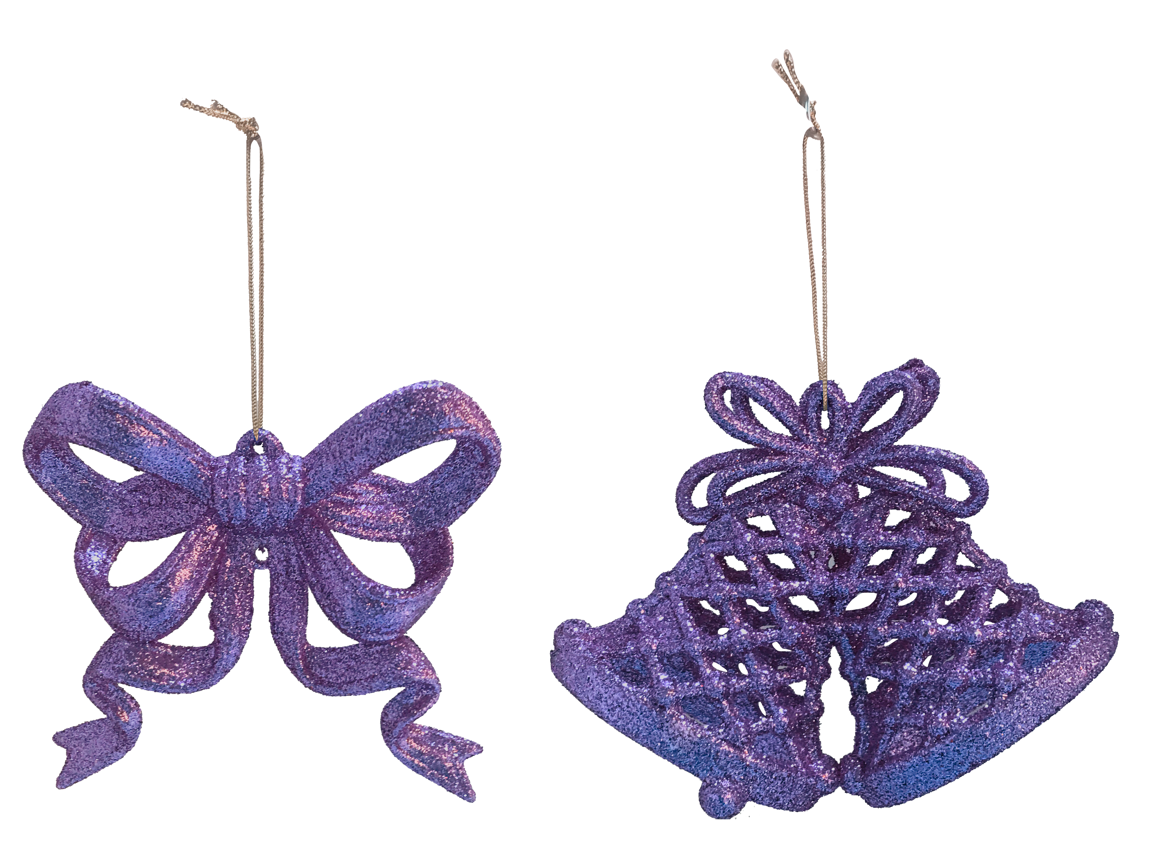 GIOCOPLAST NATALE - ADDOBBO 2D GLITTER PURPLE 8CM, SOGG. ASS.