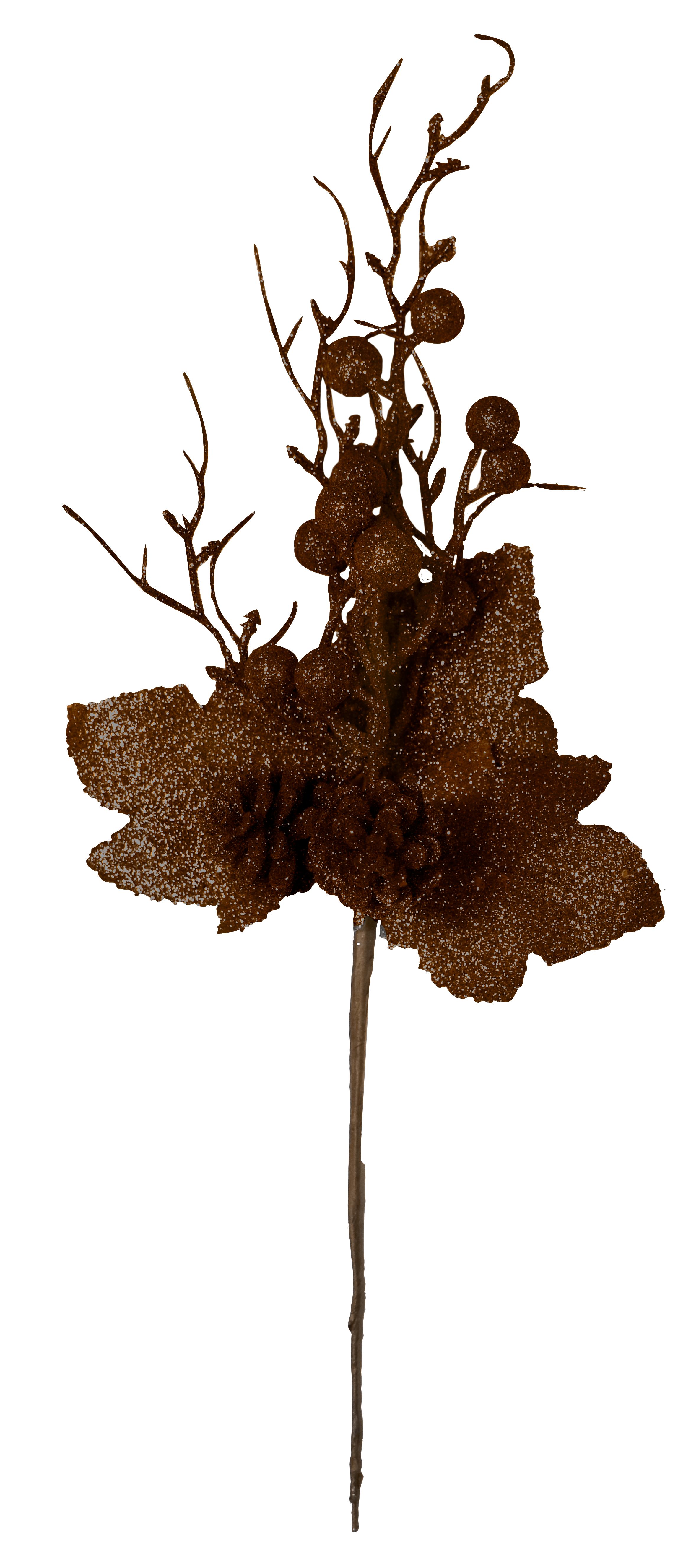 GIOCOPLAST NATALE - PICK GLITTER COFFEE 41 CM CON PIGNE E BACCHE