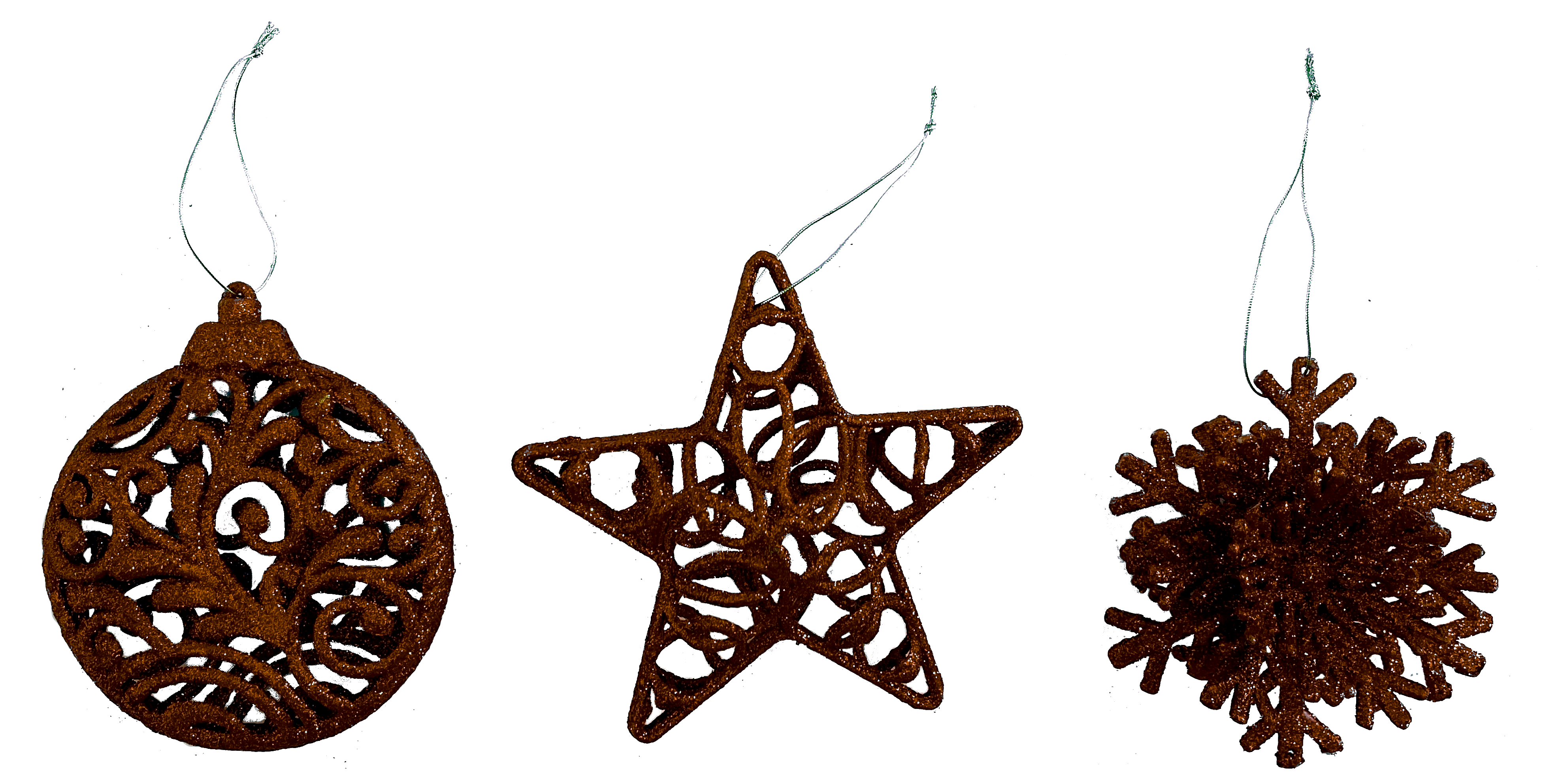 GIOCOPLAST NATALE - ADDOBBO 3D GLITTER COFFEE 10-12CM, MOD. ASS.