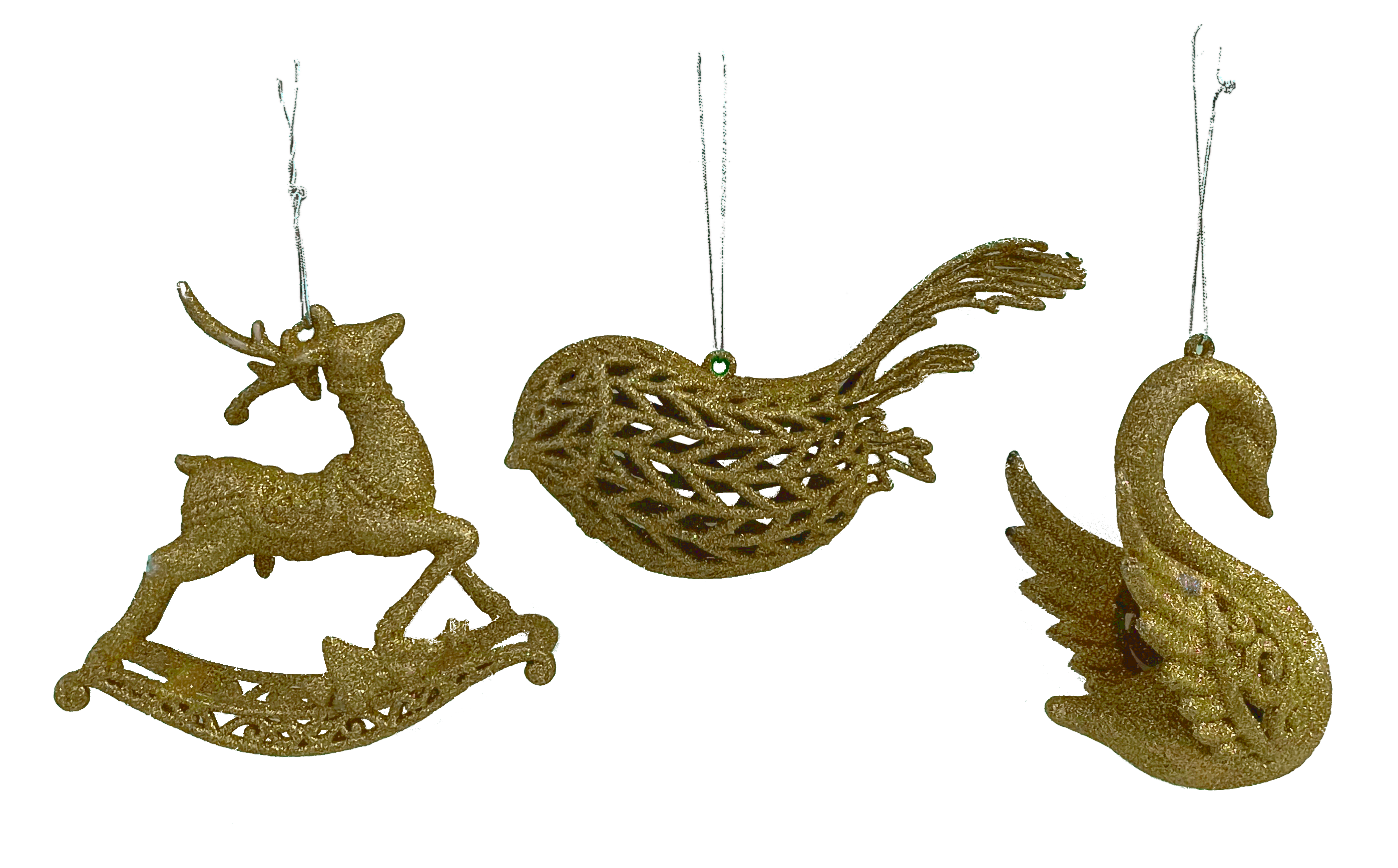 GIOCOPLAST NATALE - ANIMALETTO 3D GLITTER ORO 10-14CM, MOD. ASS.