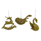 GIOCOPLAST NATALE - ANIMALETTO 3D GLITTER ORO 10-14CM, MOD. ASS.