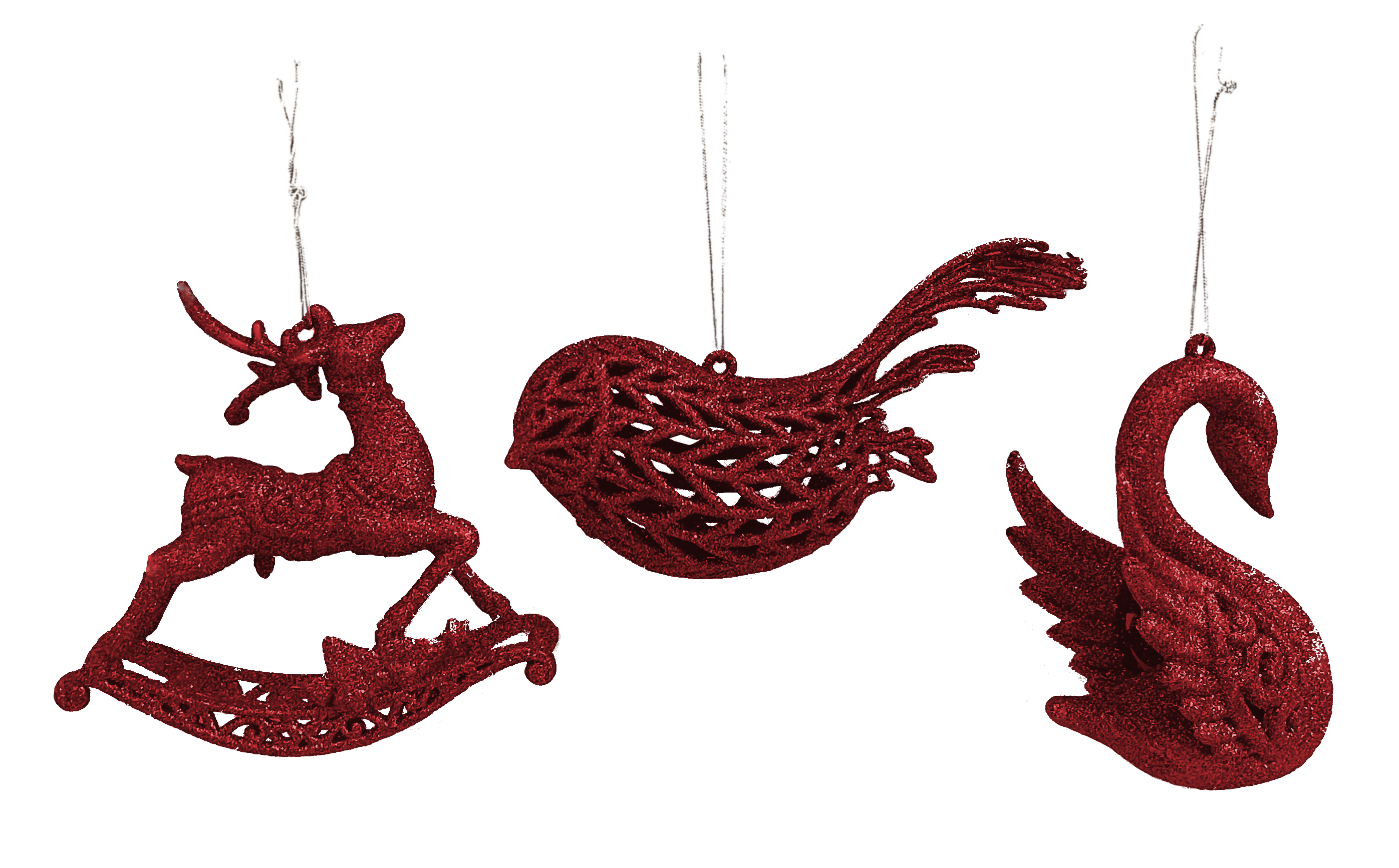 GIOCOPLAST NATALE - ANIMALETTO 3D GLITTER ROSSO 10-14CM, MOD. ASS.