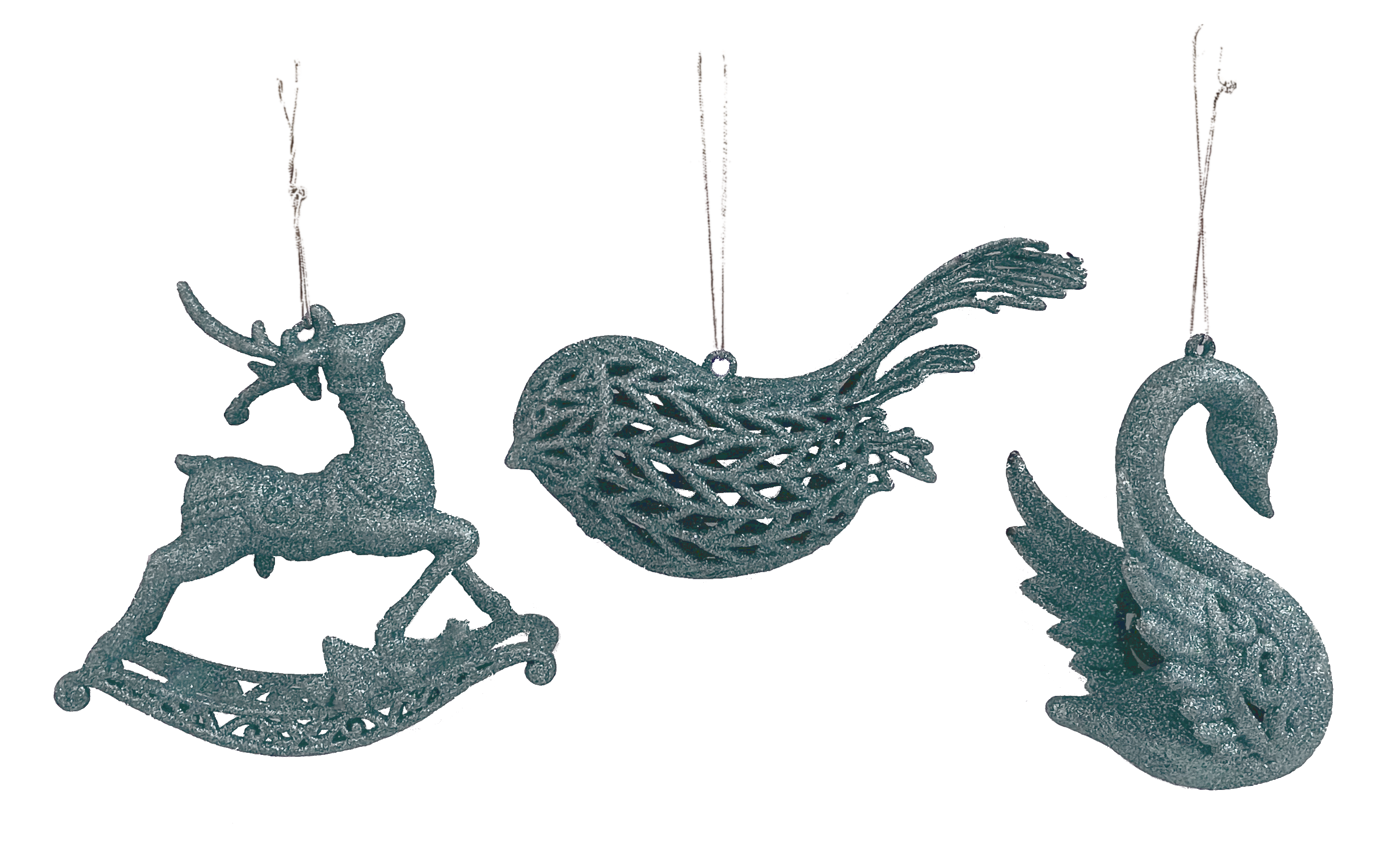 GIOCOPLAST NATALE - ANIMALETTO 3D GLITTER ARGENTO 10-14CM, MOD. ASS.