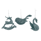 GIOCOPLAST NATALE - ANIMALETTO 3D GLITTER ARGENTO 10-14CM, MOD. ASS.