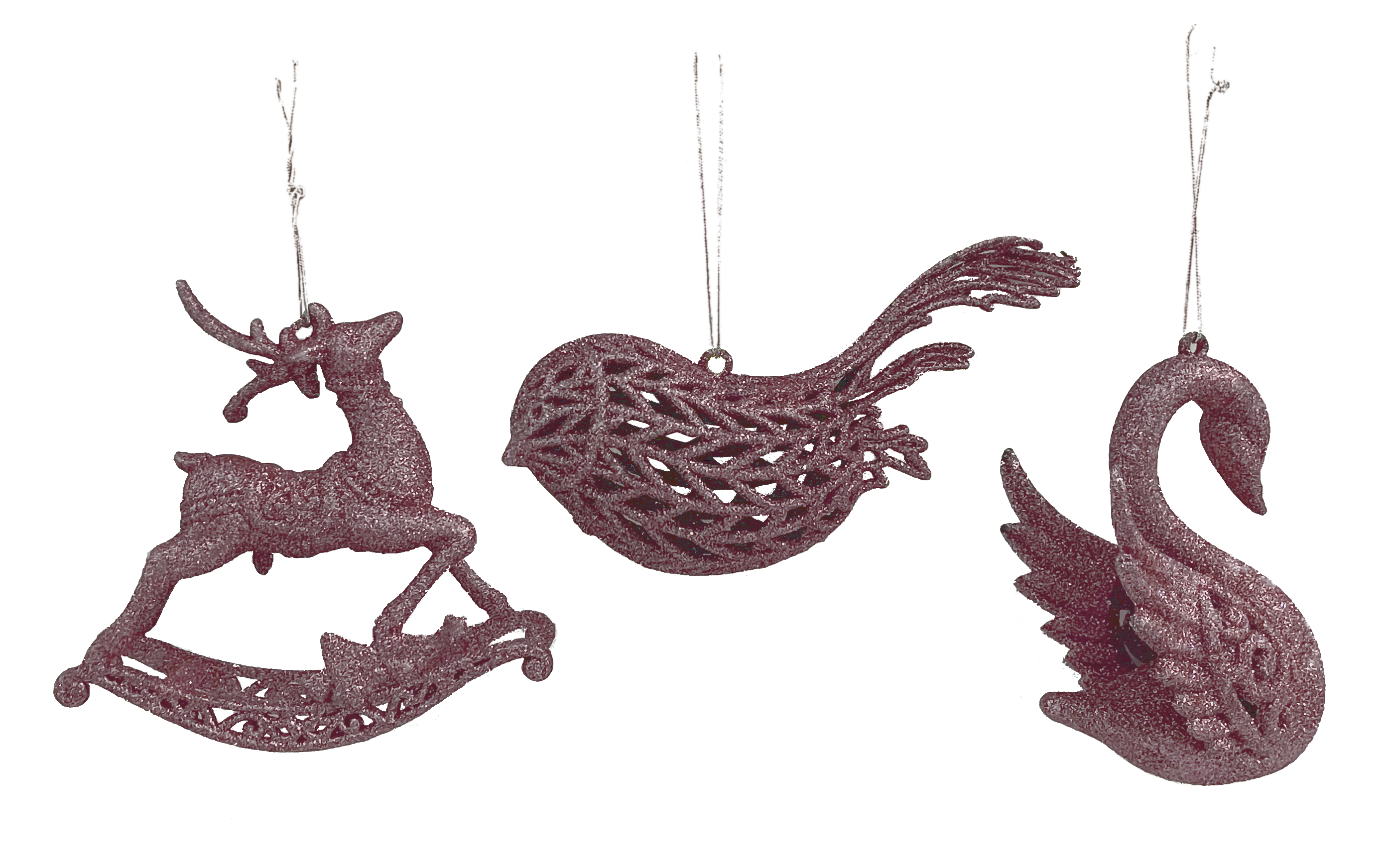 GIOCOPLAST NATALE - ANIMALETTO 3D GLITTER ROSA 10-14CM, MOD. ASS.