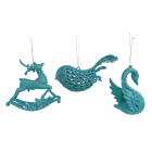 GIOCOPLAST NATALE - ANIMALETTO 3D GLITTER ICE BLUE 10-14CM, MOD. ASS.