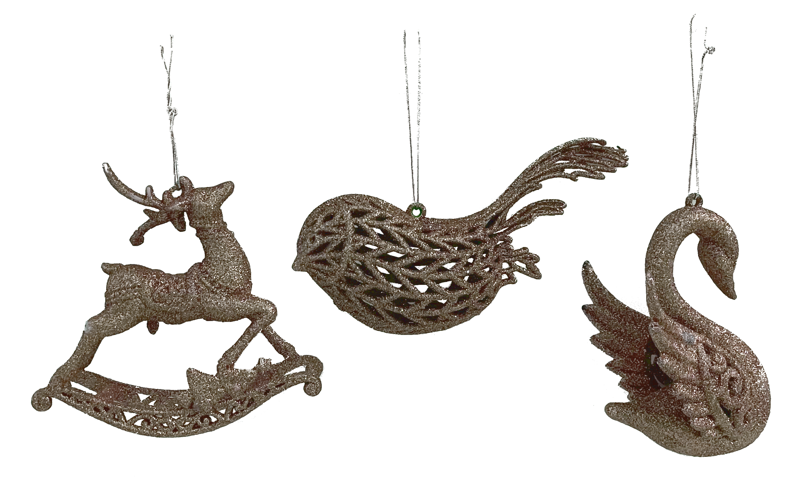 GIOCOPLAST NATALE - ANIMALETTO 3D GLITTER CHAMPAGNE 10-14CM, MOD. ASS.