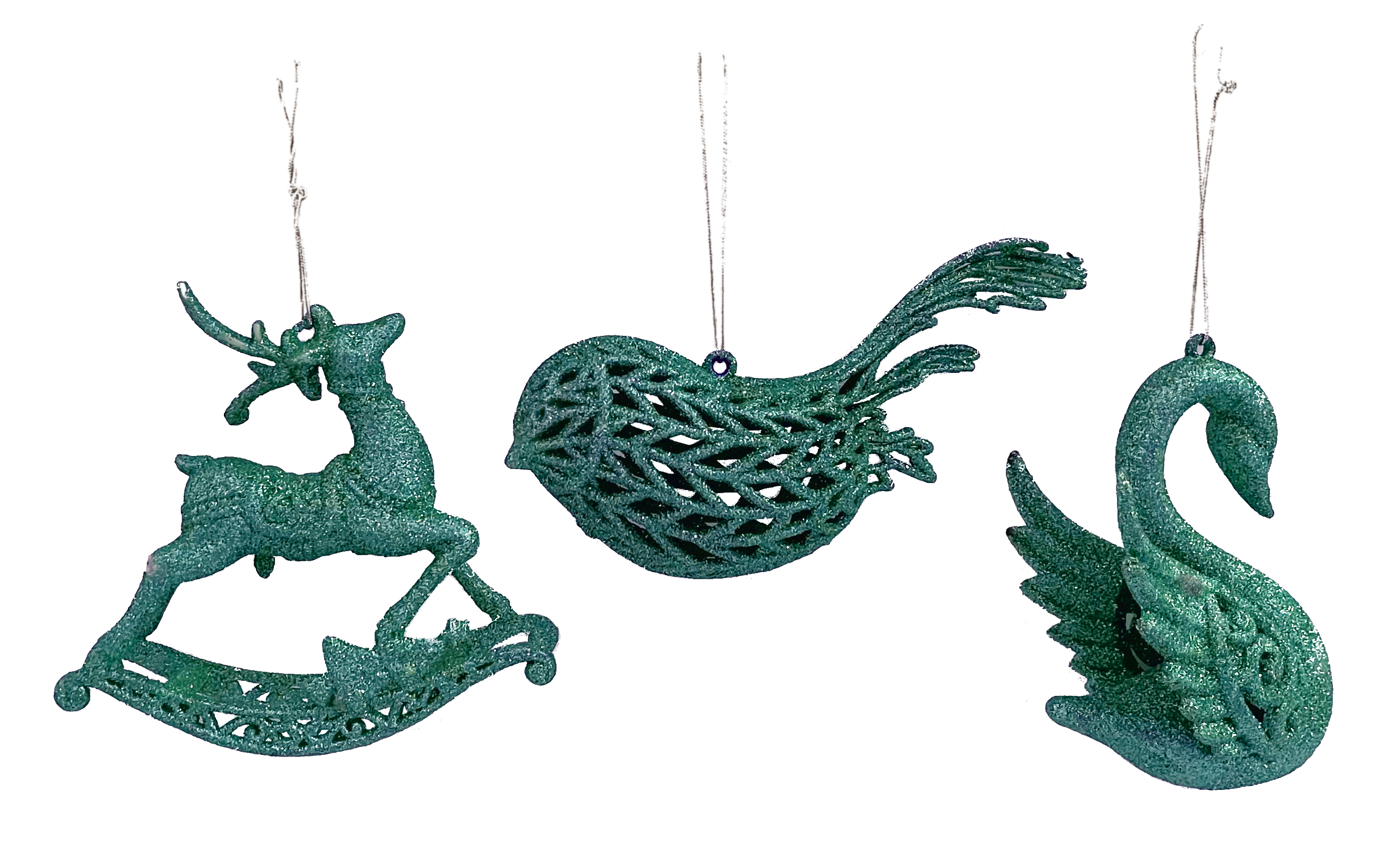 GIOCOPLAST NATALE - ANIMALETTO 3D GLITTER SMERALDO 10-14CM, MOD. ASS.