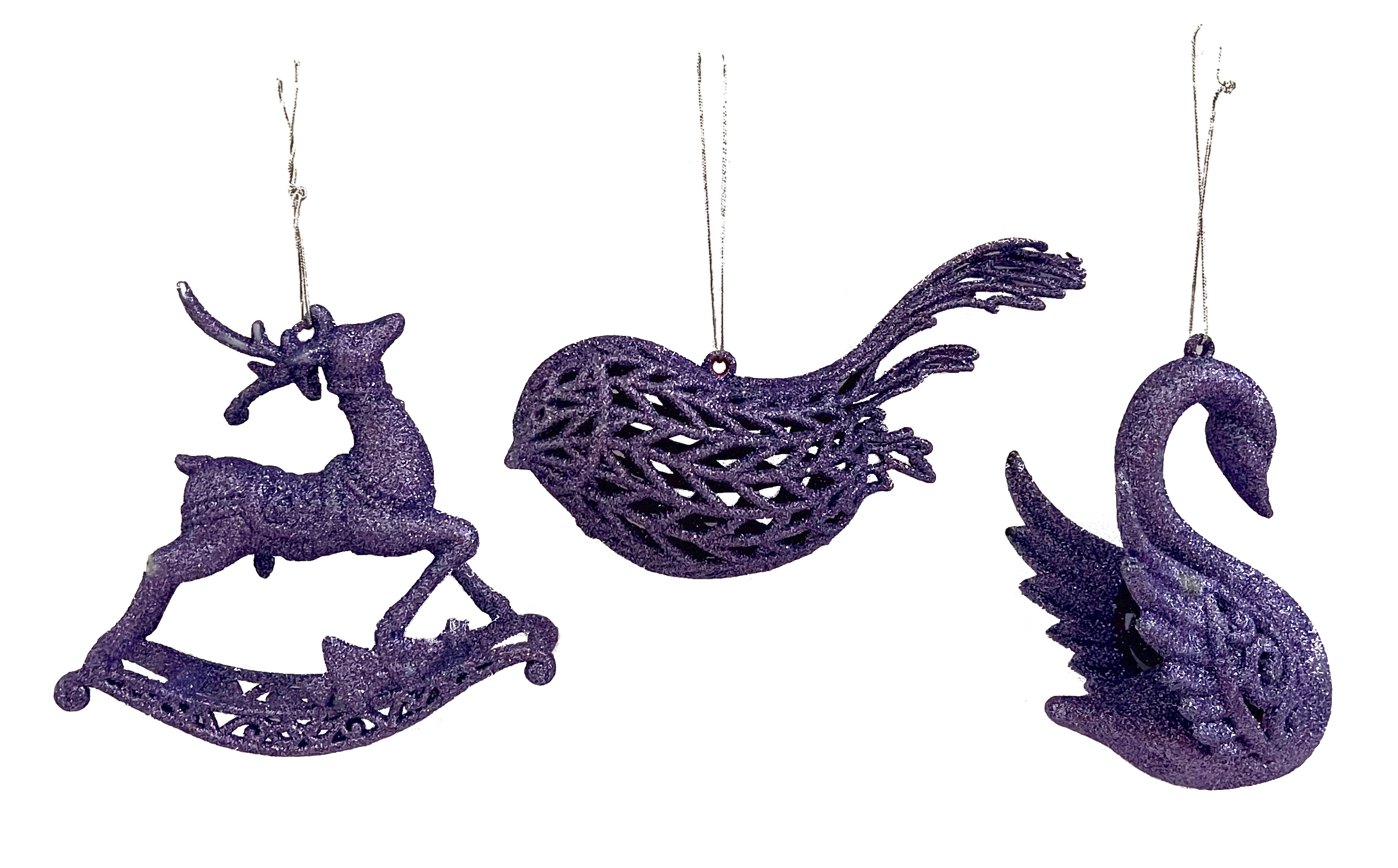 GIOCOPLAST NATALE - ANIMALETTO 3D GLITTER PURPLE 10-14CM, MOD. ASS.