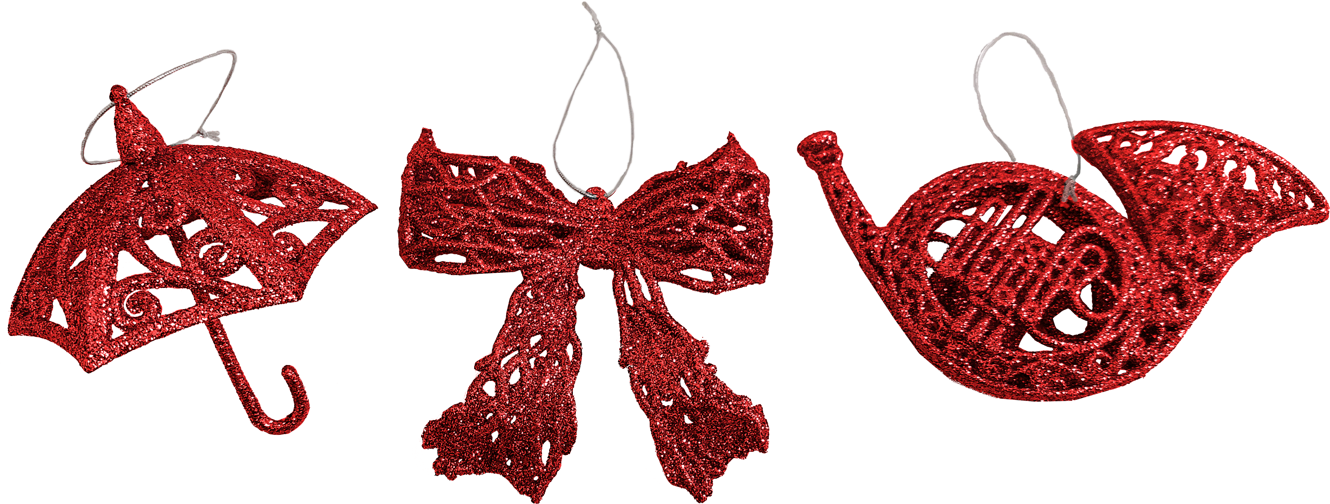 GIOCOPLAST NATALE - PENDENTE 3D GLITTER ROSSO 10-15CM, MOD. ASS.
