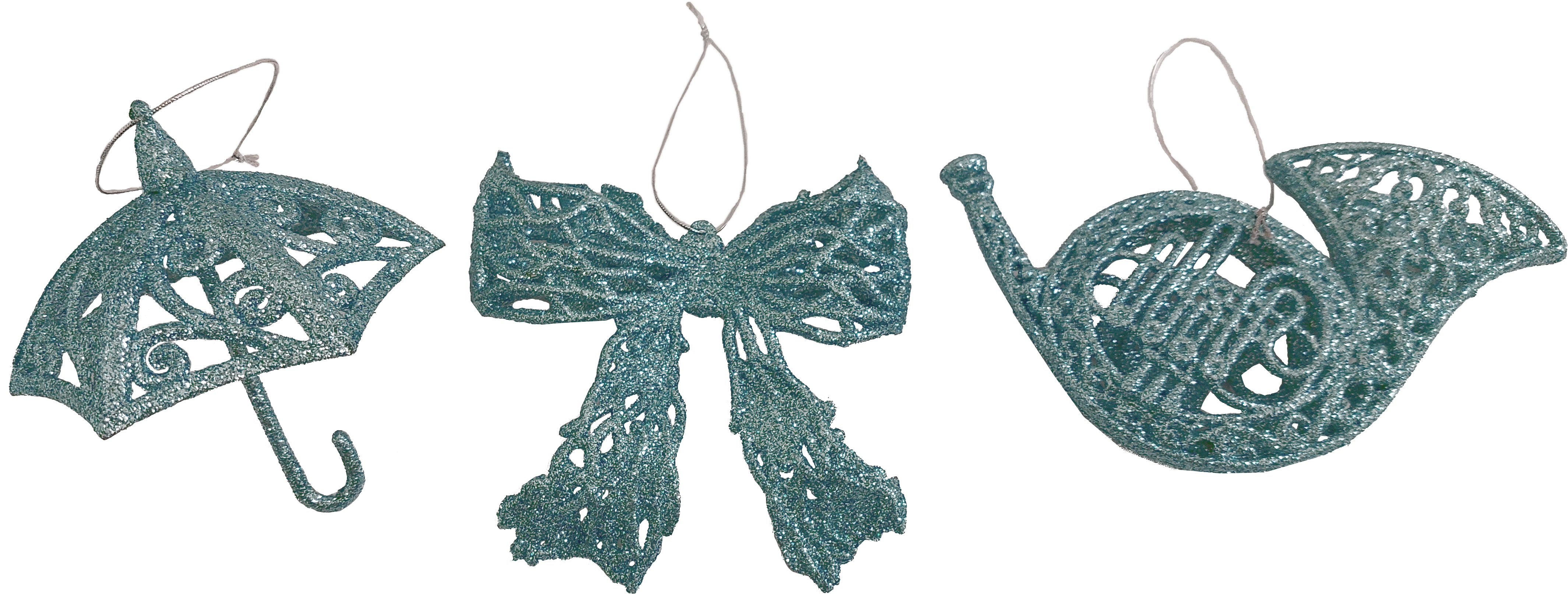 GIOCOPLAST NATALE - PENDENTE 3D GLITTER ARGENTO 10-15CM, MOD. ASS.