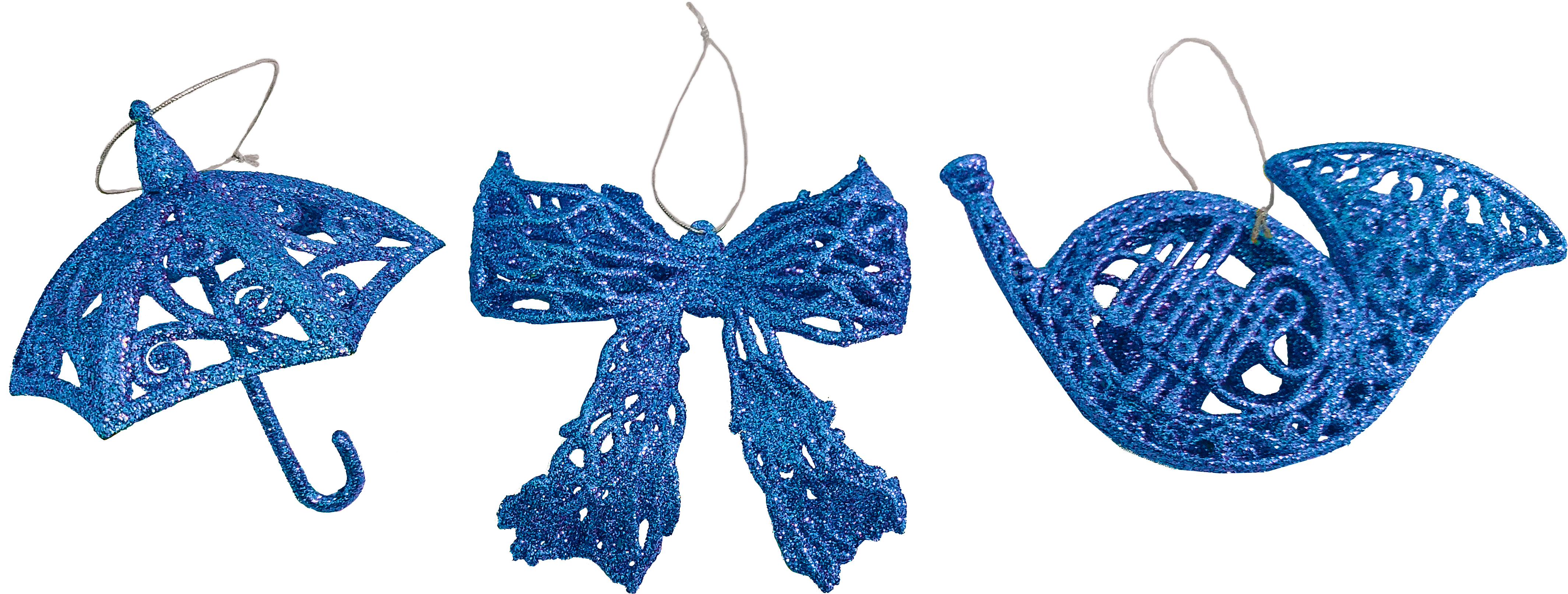 GIOCOPLAST NATALE - PENDENTE 3D GLITTER BLU 10-15CM, MOD. ASS.