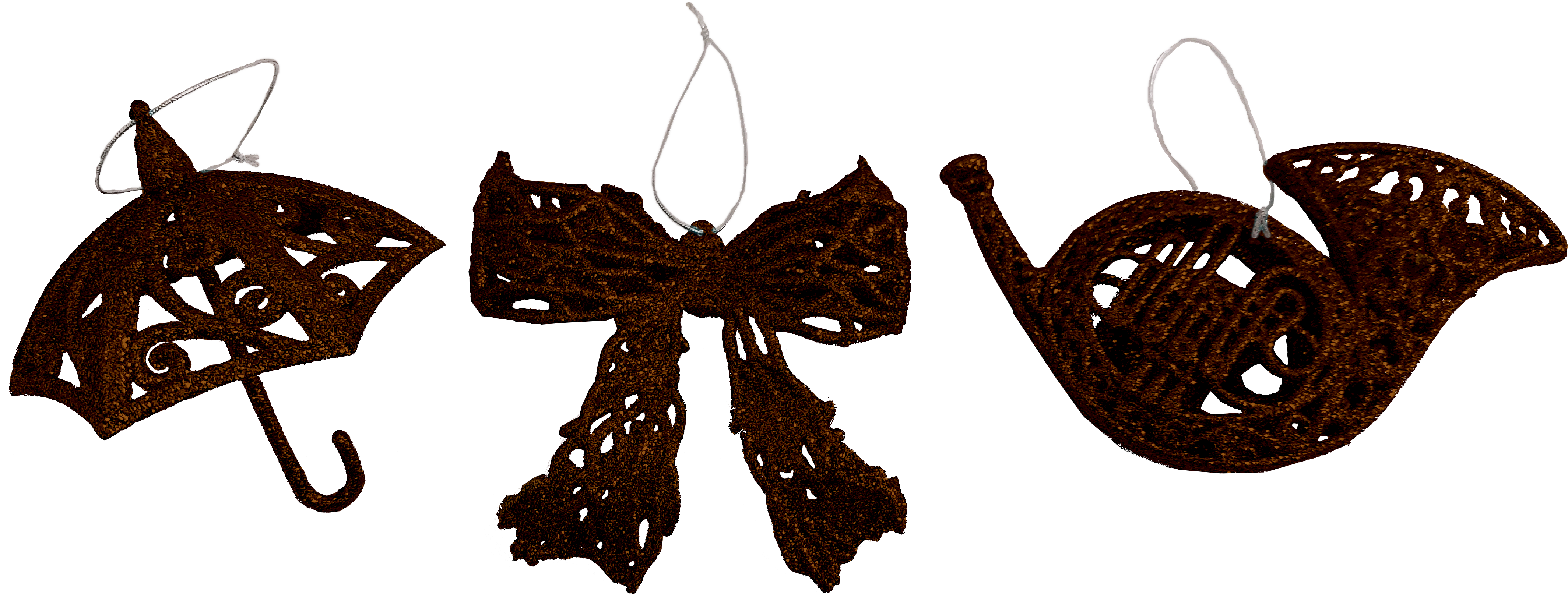 GIOCOPLAST NATALE - PENDENTE 3D GLITTER COFFEE 10-15CM, MOD. ASS.