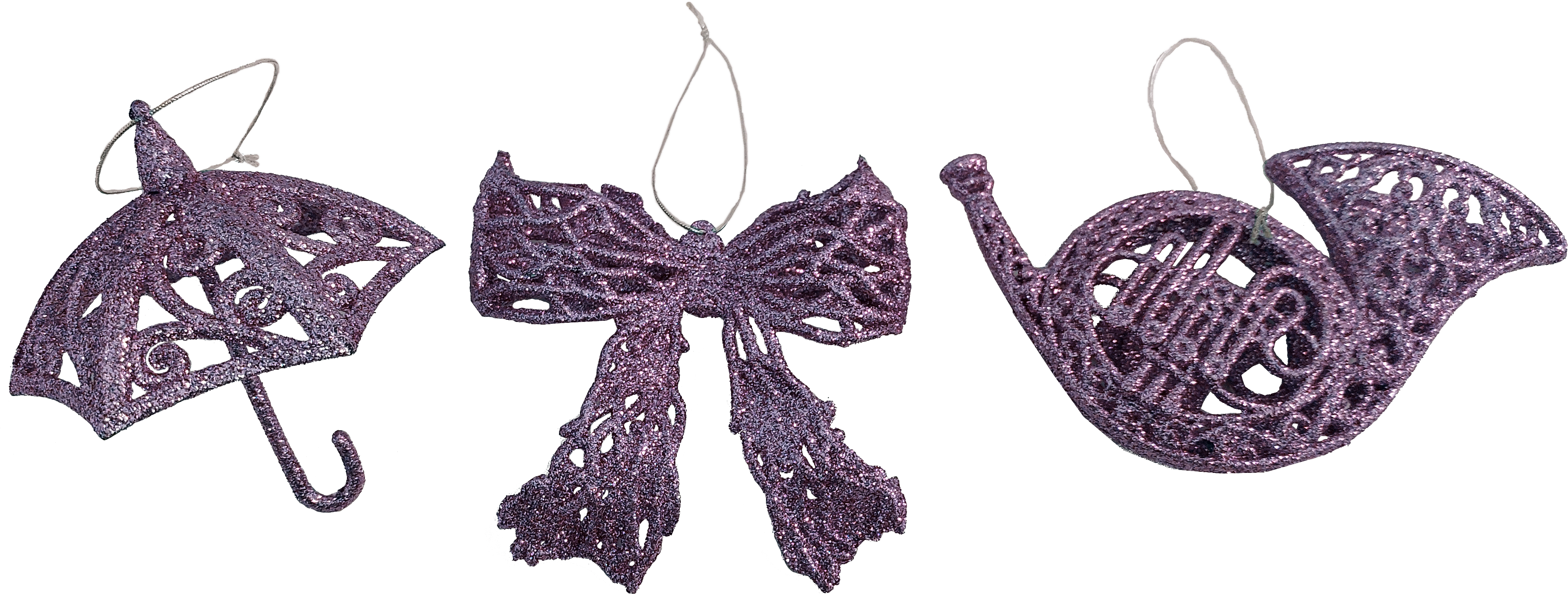 GIOCOPLAST NATALE - PENDENTE 3D GLITTER PURPLE 10-15CM, MOD. ASS.