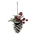 GIOCOPLAST NATALE - ADDOBBO PIGNA DECORATA 15 CM