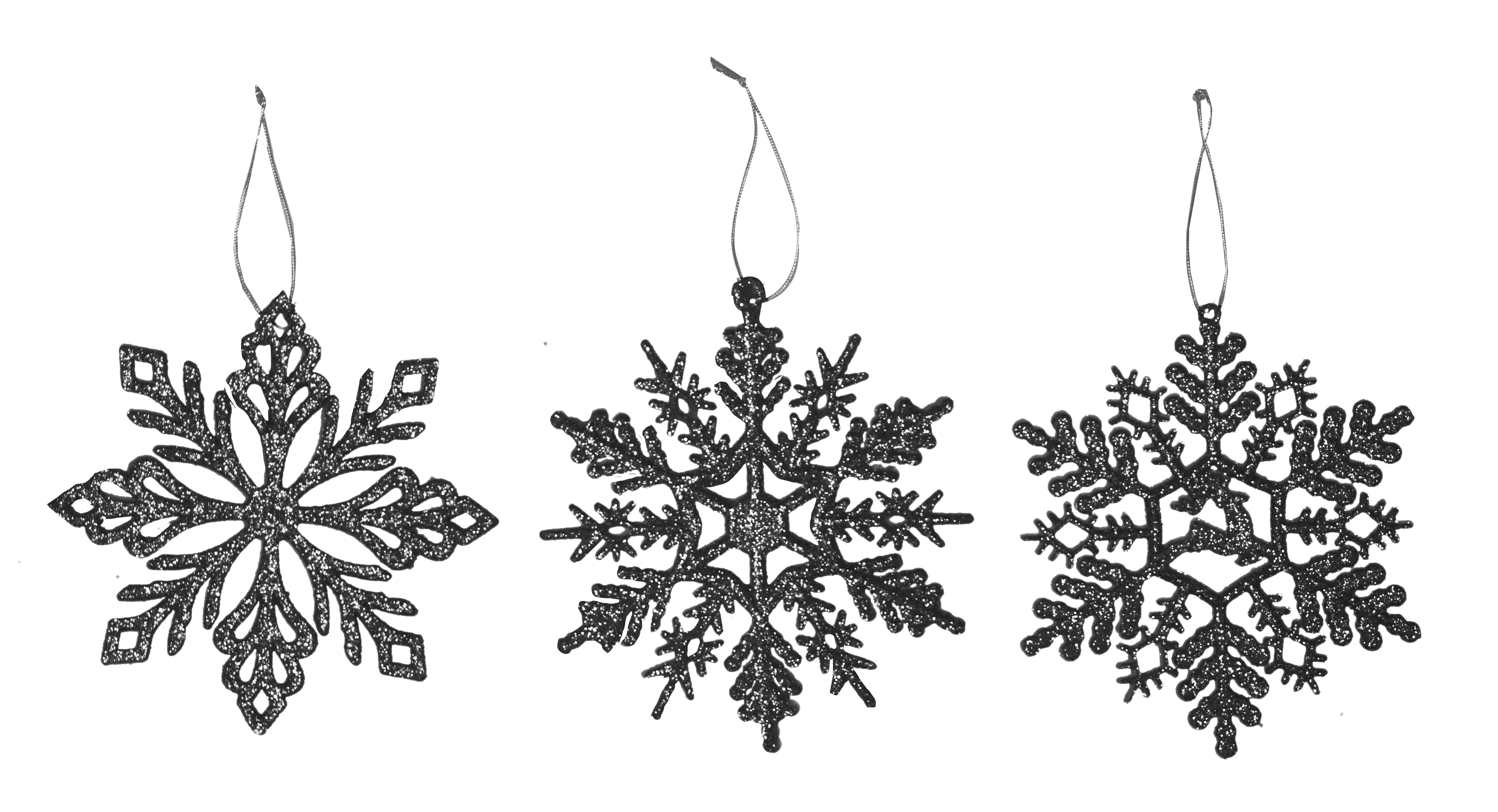 GIOCOPLAST NATALE - FIOCCO GLITTER BLACK 10 CM, MOD. ASS.