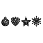 GIOCOPLAST NATALE - ADDOBBO GLITTER BLACK 3D CM.10-12, FORME ASS.