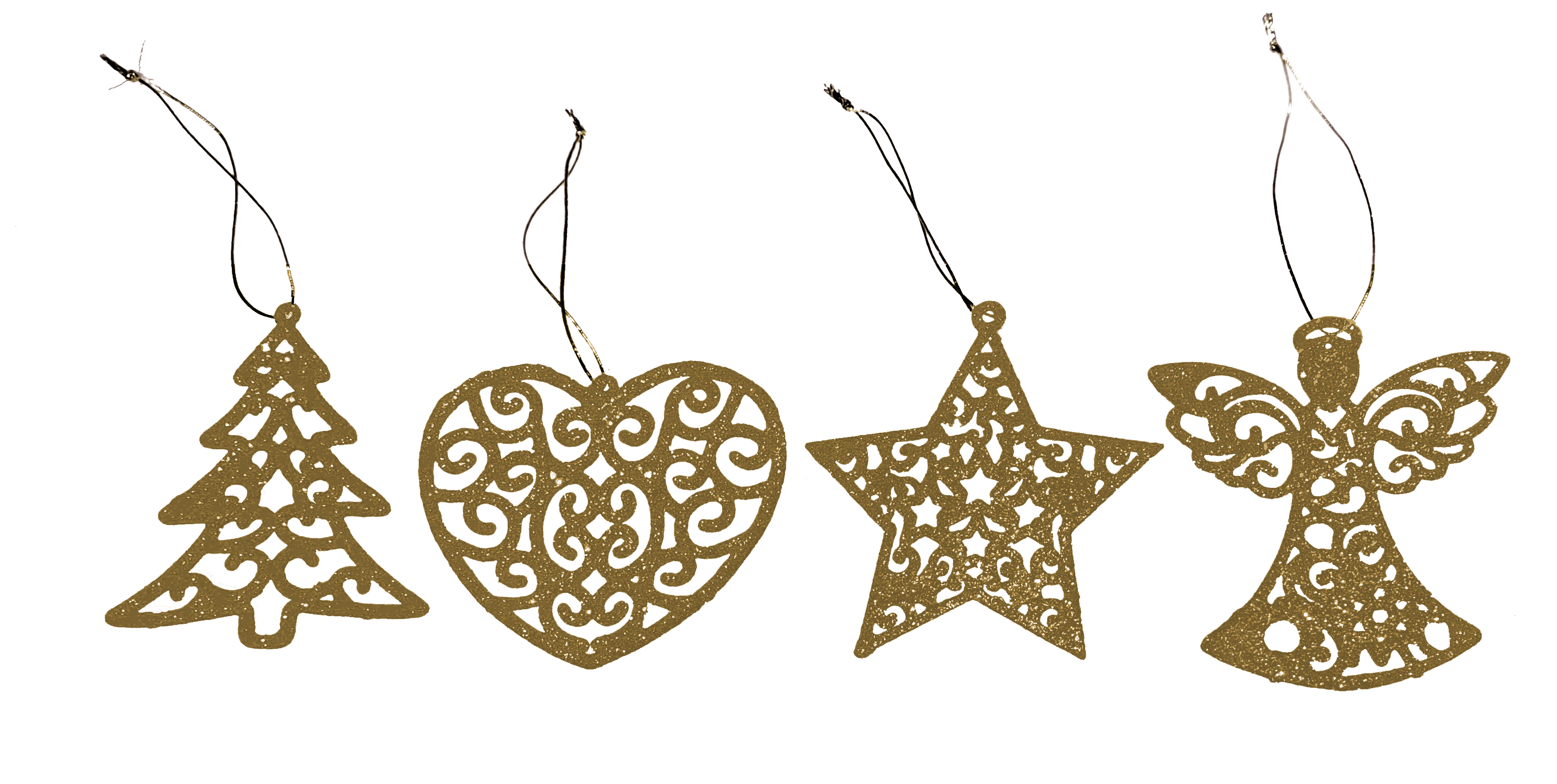 GIOCOPLAST NATALE - ADDOBBO GLITTER ORO 10 CM, MOD. ASS.